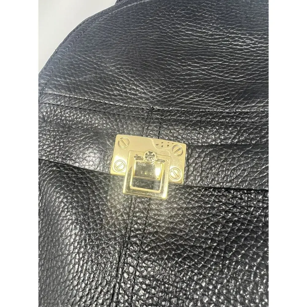 Tory Burch Boots Womens 8.5 M Elena Over‎ The Knee OTK Black Pebbled Leather Zip